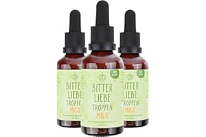 ‎BITTERLIEBE BitterLiebe® Bittertropfen ohne Alkohol 50ml 3er Set nach Hildegard von Bingen - das Original aus Die Höhle der Löwen - hochdosierte Bitterstoffe Tropfen