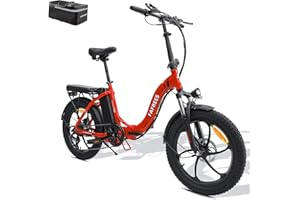 ‎FAFREES Fafrees F20 [ Offiziell ] Fatbike E-Bike Klapprad 20 Zoll mit 36V 16AH abnehmbarem Akku für Pendeln, E Bike Klappbar Damen 250W, 25km/h E Mountainbike Herren Shimano 7 150kg, Ebike Citybike Bremslicht