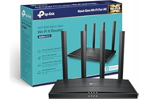 TP-Link Archer AX12 Next-Gen WiFi 6 AX1500Mbps Dual-Band WiFi Router, Gigabit LAN/WAN Ports, WPA3 Security, 4 High-Performance External Antennas, Ideal for Gaming Xbox/PS4/Steam and 4K, Plug & Play