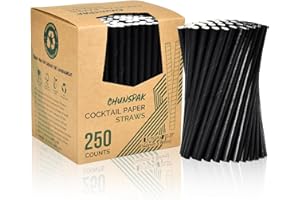 LIVES ON GREEN Cannucce di carta usa e getta, 14,6 x 0,8 cm, 250 pezzi, per cocktail, margarita, bevande miste, casa, bar e ristoranti