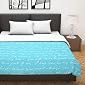 Divine Casa Microfiber Reversible BS6 Double Bed Comforter (Abstract Blue and White, 120 GSM)