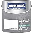 Johnstone's - Wall & Ceiling Paint - Brilliant White - Soft Sheen Finish - Emulsion Paint - Fantastic Coverage - Easy to Apply - Dry in 1-2 Hours - 12m2 Coverage per Litre - 2.5L