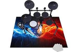JaevKwzy Drum-Teppich 140 x 120 cm, Schlagzeugteppich Trommel Schallschutz Teppich rutschfeste Matte für E Drum Schlagzeug Elektronisch Snare Teppich Snare Drum Musikinstrumente Schalldicht Teppiche