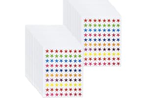 LAMXD 50 Sheet 4400 Pcs Star Stickers, 10mm10 Colours Foil Gold Stars Sticker Self-Adhesive Reward Stickers for Teachers Children Reward Chart Craft
