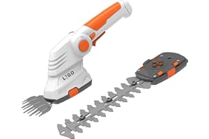 LIGO Taille-Haies sans Fil, Cisaille à Gazon sans Fil de 7,2 V, Sculpte-Haies et Taille-Herbes 2 en 1 avec 2 Lames, Batterie Lithium-ion et Chargeur pour Bordures de Pelouse et Arbustes