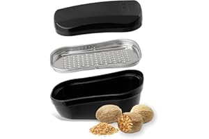 ‎STANLEY ROGERS Stanley Rogers Muskatreibe – Premium Edelstahl Muskat Reibe mit Deckel und Aufbewahrungsbox – Ideal für feines Reiben von Muskatnuss & anderen Gewürzen – 9,2 x 5,4 x 4,7 cm,