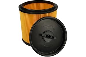 vhbw filtre plissé compatible avec Dexter VOD 1530 SWC 30L, VQ 1420 SFD 20L aspirateur - noir/jaune
