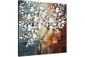 Wieco Art Large Morning Glory 100% Hand-painted Modern Abstract Artwork Oil Paintings on Canvas Floral Wall Art for Home Decorations Wall Decor