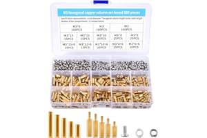COTEPI 680Stk M3 Abstandshalter Hex Distanzhülsen PCB Standoff Schraube Mutter Spacer Abstandsbolzen für Platine Raspberry Pi Mainboard PCB Board,M3 Messing Männlich Weiblich Sechskantschrauben Mutter