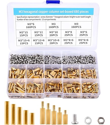 Kit Distanziatori Esagonali In Ottone M3 - 100/50/30/20 Pz Per PCB | Dadi Colonnette | Standoff Ottone