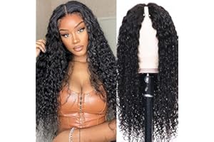 CLASSINE Water Wave Perruque femme naturelle Curly V part wig human hair perruque bresilienne Cheveux Humains Bouclés upgrade U part wig human hair less leave out no lace wig human hair 20inch(50cm)