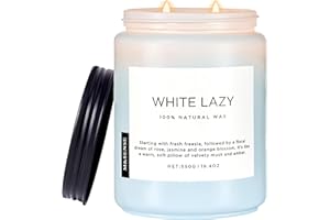 M&SENSE Candele profumate al cotone pulito e al gelsomino, Candela profumata in cotone e lino Freesia aromaterapia, candela di soia naturale come regalo per la casa, Durata Fino a 110 Ore