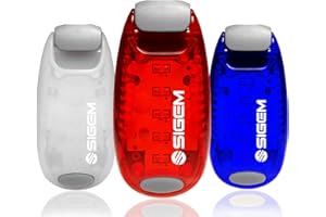 SIGEM LED Safety Lights (3 Pack) + FREE Bonuses | Clip on Flashing Strobe Light High Visibility for Running Jogging Walking Cycling for Kids Dogs Bicycle Helmet Bike Tail light