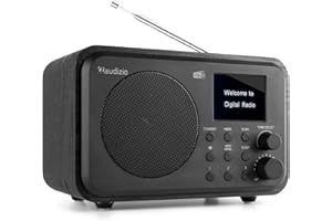 Audizio Milan Radio Dab+/FM Portable avec Bluetooth, Écran Couleur 2,4", Batterie Intégrée 2000 mAh, Sortie Casque et Ligne Jack 3,5 mm, Couleur Noir, Idéale pour la Maison ou en Déplacement