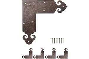 FUXXER Juego de 4 conectores angulares decorativos, en latón envejecido, 90 x 90 mm