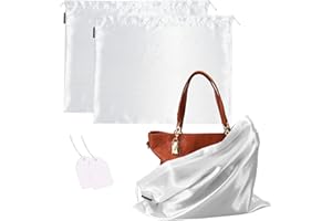 GONGKANGYUAN 2 Stück Schuhtasche Kordelzugbeutel Aufbewahrungsbeutel Aufbewahrungstasche aus Seide für Handtaschen-Organizer Geldbörse Taschenbücher Schuhe Stiefel (Weiss, 40×50 cm)