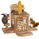 Arlmont & Co. Mangeoire D'écureuil En Bois Carbonisé Avec Parasol, Mangeoires à écureuil Pour L Table De Pique Nique A Lecureuil Avec Structure Solide C113870028