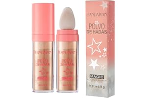 KAMNDEX Fairy Highlighter Powder Stick, Body Highlighter Glitter Highlighter Powder Pen Highlighter Makeup Powder Stick For Face Eyes Lips Hair Body Glow Makeup, Magic Colour Shiner Powder