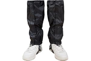 QH-Shop Polainas Impermeable Polainas de Acampada y Marcha Leggings de Nieve Transpirable Protección para Caza Montaña Esquí Aire Libre Viaje, 1 Par Negro