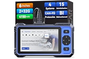 mucar 632 Diagnostic Intelligent par IA Valise Diagnostic Auto,Tests Actifs Bidirectionnels,4 Systèmes ABS SRS Transmission Moteur, 15 Réinitialisations Huile/Frein/SAS/DPF etc. Mise à Jour Gratuite