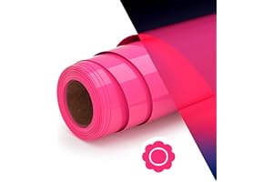 Ryebme Vinilo Textil Termoadhesivo 10" x 6FT, 3D Puff Vinilo Textil Imprimible, Vinilo Termoadhesivo Textil en DIY Camisetas y Más Telas, Flexible, Fácil de Cortar (Rojo Melocotón/Brillante)