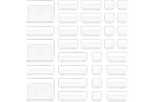 Vtopmart 37 Pack Kitchen Drawer Organiser Set, 4-Size Versatile Bathroom and Vanity Drawer Organiser Trays, Clear Plastic Storage Bins for Makeup, Jewelries, Kitchen Utensils and Office