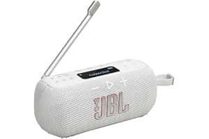 JBL Tuner 3 Radio Portable Dab/Dab+/FM avec Bluetooth, 6 préréglages, 15 h d'autonomie, étanchéité IP68, Connexion Multi-Enceintes Auracast, Compatible avec l'application JBL Portable, Blanc
