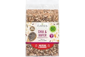 ‎DR. KARG Dr. Karg’s BIO Knäckebrot Chia & Hafer - knusprig, vegan, mit Chia-Samen & Haferflocken, reich an Ballaststoffen, 100% Vollkorn & ohne Zusatzstoffe, Quelle an Omega-3 , 10x200g