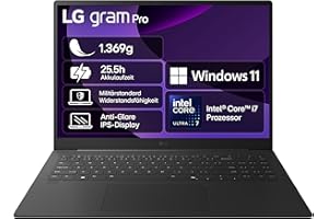 ‎LG LG 2025 gram Pro Notebook 17 Zoll Laptop - Intel Core Ultra 7 (32GB RAM, 2TB SSD, Intel Arc Graphics, Windows 11 Home, Bluetooth 5.4, 2xThunderbold 4) - Schwarz