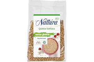 NATTURA Quinoa Soffiata, Chicchi di Quinoa Soffiati con solo 1,1 g di Grassi Saturi, Fonte di Fibre, 16 g di Proteine, Prodotto Vegano, Confezione da 80 g