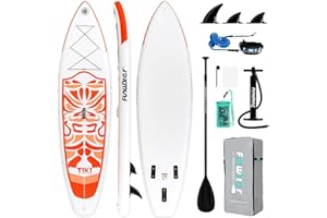 FunWater 10'6"–11'6" SUP Board, aufblasbares Stand-Up Paddle Board für alle Könnensstufen, ideal für Einsteiger & Familien, mit Anti-Rutsch Eva-Deck, Paddel, Pumpe & komplettem Zubehör