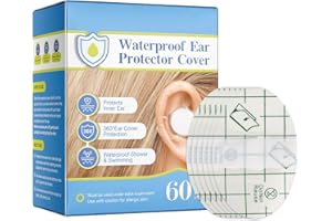 LUNAANDA 60PCS Ear Covers for Shower, Waterproof Ear Stickers, Shower Ear Protection, Ear Water Protectors, with Waterproof Cotton Ear Plugs, for Shower Surfing Snorkeling, for Baby Kids Adults
