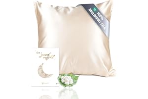 ‎TOWNSSILK townssilk Seidenkissenbezug 40x40cm – 100% Maulbeerseide, 19mm, beidseitig Seide, Oeko-TEX Zertifiziert, Güteklasse 6A, mit Reißverschluss, 1 Stück,Taupe