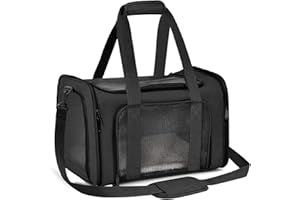 QLFYUU Qlf yuu Transport Bag for Cat/Dog, Foldable Carry Box for Medium/Small Pets on the Plane, Transport Box for Pets, for Medium/Small Dog or Cat, Carry Box for 15 lbs (6.8 kg) Cats/Dogs