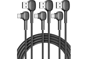 INIU USB C Charger Cable, 90° Degree [2+2+0.5m] Type C Cable 3.1A QC Fast Charging, Nylon Braided USB C Cable for Samsung Galaxy S22 S21 S20 S10 S9,Huawei P30 20 Google Pixel Xiaomi Switch etc.