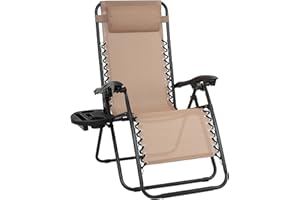 EIGFOH Tumbonas Plegables,Tumbonas Jardin Exterior Silla de Playa con Portavasos y Reposacabezas,Silla de Playa Ajustable para Jardín,Playas,Piscina,Terraza,Carga de 150 KG