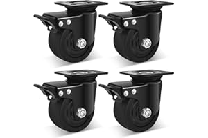 W B D WEIBIDA 100mm Ruote per Mobili Pesanti con Freno, Ruote Girevoli per Carichi Pesanti, Ruote in Nylon Durevoli Capacità 3000KG,Silenziose e Robuste Rotelle per Spostare Mobili o Workshop,Set di 4