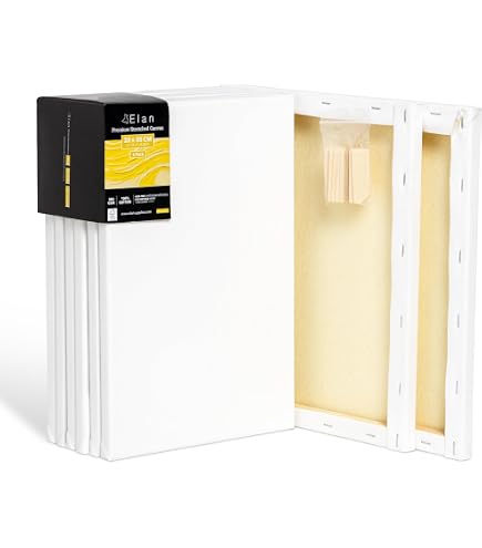 Tela Per Pittura In Lino 60x80 Cm, Spessore 1.7 Cm, Con Graffe Posteriori, Bianca - Made In Italy, Per Tutte Le Tecniche Artistiche