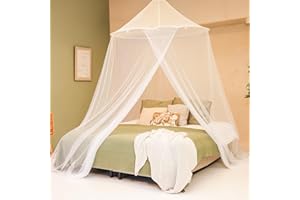 UB-STORE Zanzariera Grande per Letto o Patio Esterno | 1,5 m Diametro Anello Superiore | Baldacchino Conico Sospeso con Base Ampia | Rete Antizanzare per Camera da Letto, Giardino, Balcone & Terrazza