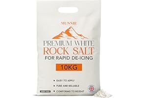 Munnie 10kg Deicing Salt – Fast-Acting Rock Salt for Ice & Snow – Pure White Deicer That Prevents Freezing – Multi-Purpose for Driveway, Path, Road & Garden – Weed Control & Winter Safety Solution