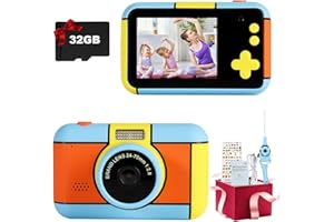 OKYUK Cyfrowy aparat dla dzieci, 24 MP 2,4" LCD do selfie, aparat fotograficzny dla dzieci, chłopców i dziewczynek, aparat cyfrowy 1080p HD