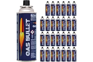 Gas Bullet ® Gaskartusche 227g passend für Gaskocher und Geräte mit Bajonett-Ventil Anschluss (MSF-1a) | Butan | Ideal für Camping/Outdoorküchen/Notfälle (28)