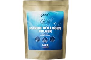 ‎WEHLE SPORTS Marine Kollagen Pulver 500g - Collagen Hydrolysat Peptide - Markenrohstoff CollaPure® - Wehle Sports Fisch Kollagen - Neutral - Verpackung kann variieren