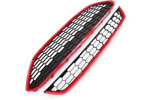 UNDERGROUND PARTS LIMITED Underground Parts F-FS-64 Zetec S Honeycomb Front Bumper Grilles Upper & Lower Black & Red
