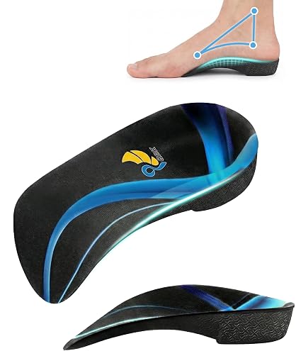 FOSDICK 2 Paires Semelles Orthopédiques - Soutien Voute Plantaire Confort Antidérapant Pour Pieds Plats, Jambes Arquées Et Valgus