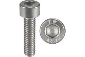 Vis INOX M6x30 mm tête cylindrique BTR Ø 6x30 mm | Vis M6 x 30mm CHC à 6 pans creux (clé allen) | Acier Inoxydable A2-70 (V2A/304) | ISO 4762 / DIN 912 : LOT DE 5 Pcs - ProRaje