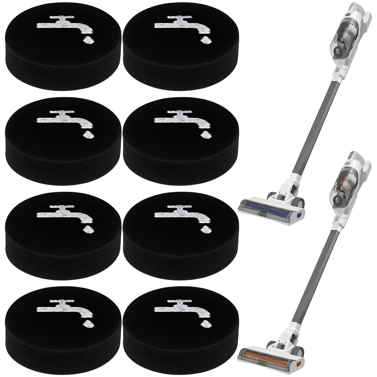 Enhance Your Cleaning Experience with 8 Pack Sponge Filter Compatible with BLACK+DECKER POWERSERIES+ Cordless Stick Vacuum â€“ Premium Replacement Sponge Filter Kit