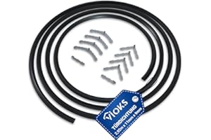 VIOKS Junta Universal Para Horno Recortable - Negro, 2920 x 11 x 9 mm - Con 10 Ganchos de Fijación y Cinta de Sellado de Goma Flexible Para Puerta