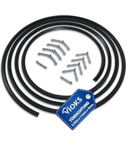 SPARES2GO Universal 4-sided Rubber Oven Sleeve Door Seal (196cm & Rounded Corner Clips