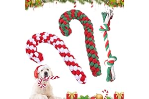 JOKILY 3 Stück Hundespielzeug Weihnachten,Hundespielzeug Zuckerstange, Hundespielzeug Seil,Weihnachten Hundespielzeug,Kauen Training Hundespielzeug,Zuckerstange Knochen Ball Hundespielzeug Hunde Kauspielzeug